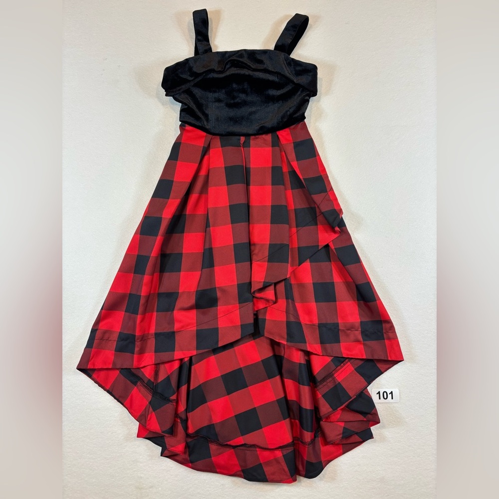 Speechless Red and Black Checkered A-Line Skirt Size‎ 7